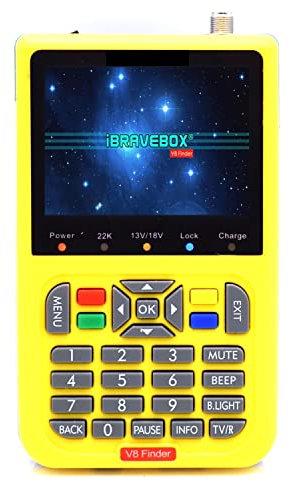HEALBYBLE V8 Finder Satellite Finder Antenna TV Rilevatore di Segnale Esterno Ricevitore DVB-S2 Misuratore di Segnale Digitale Regola Parabola satellitare,Standby Lungo