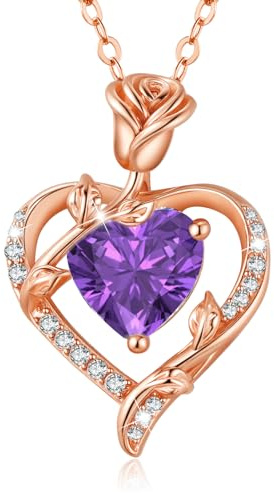 MISUMOR Collar Mujer con Rosa Colgante Collar Plata de Ley 925/Latón Joyas Regalo para Mujer Novia Esposa Regalos Día de la Madre Aniversario Cumpleaños Navidad San Valentín