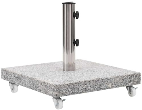 Tomostar Sonnenschirmständer mit Rollen, Schirmständer, Beschwerungsbasis, Granit, 30 kg, quadratisch, grau