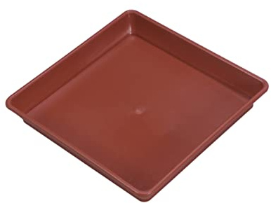 Gatuida Bandeja Cuadrada para Macetas De Plástico Roja Ladrillo 15x15cm para Interior y Exterior Protección De Superficies Resistente Al Calor Juego De 10 Unidades para Jardín