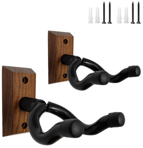 Gitarrenhalter für die Wand, Gitarren Wandhalterung für Akustikgitarre, Klassische Gitarre, Bass, E-Gitarre, 2er-Pack