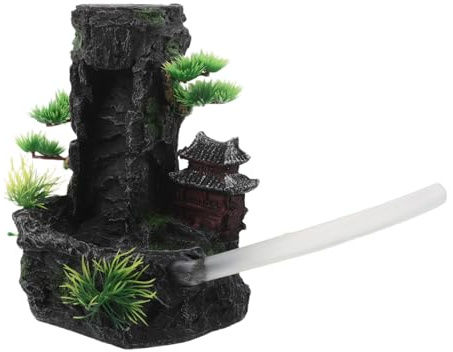 MILISTEN Faderesistentes Aquarium-dekor aus Resin Naturgetreues Landschaftsornament mit Sand-Wasserfall Fördert Wasserzirkulation und Sauerstoffversorgung Geeignet für Fisch