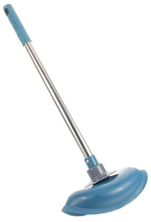 CLISPEED Desatascador de Inodoro con Mango y Copa Resistente Removedor de Obstrucciones para Fregadero y Ducha Herramienta Duradera para Destapar Tuberías Baños y Cocinas Color Azul