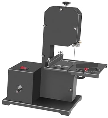 ZJchao Mini Scie à Ruban, Scie de Table de Table 1750 Tr/min avec Coupe Flexible pour le Travail du Bois, Réglable de 0 à 45 Degrés, Moteur en Cuivre Pur 800 W (1)