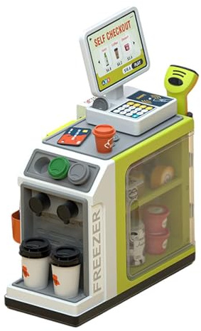 rongweiwang Spielkasse im Supermarkt Spielhaus: Spielerisches Lernerlebnis für Kinder – Fördert soziale Kompetenzen durch Rollenspiele und Simulationen, Ladegerät Grün, 41 x 37 x 20.5 cm