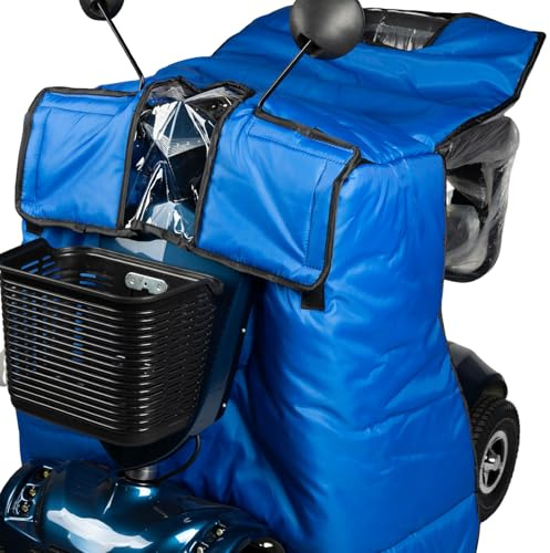 Four Wheeled Mobility Scooter Windproof Rain Cover，Leg Blanket Electric Scooter Shelter Universal for Winter Outdoor Riding Knee Protection(Blue)