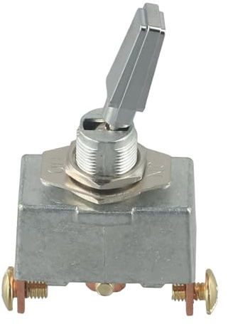 Lawnoval Interrupteur à bascule 50 A 12 V CC pour interrupteur à bascule robuste, 3 positions, étanche, interrupteur à bascule marche/arrêt automobile, bateau, remorque, métal chromé
