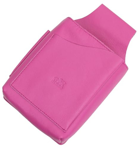 Profi Leder Kellnertasche Kellnerholster Gastrotasche Kellnerhalfter Haltertasche Kassierhalfter für Gastronomie Robustes Rindsleder geeignet für Kellnerbörsen oder Tablets bis 8 Zoll Pink