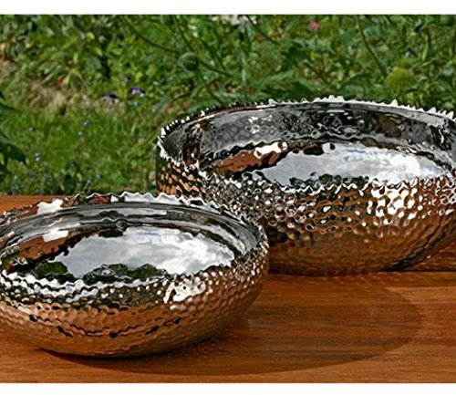 Dekoschale, Dekoschüssel Lajos 2er-Set in silber aus Keramik, Ø ca. 25 cm und 30 cm