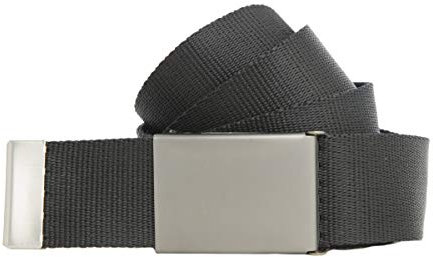 shenky Stoffgürtel | 4cm Breite | Stoff Gürtel mit Gürtelschnalle | Herrengürtel | Canvas | Damen | Schnalle | Damengürtel | kombinierbar | Textilgürtel | 150cm | Schwarz matt