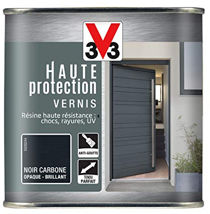 V33 Vernis extérieur Haute protection Noir carbone brillant 0,75 L