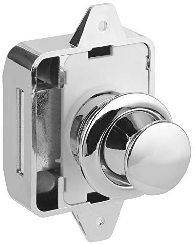 KIMISS Parte di Installazione Maniglia per armadietto per Senza Chiave con Serratura a Pulsante per cromata, Adatta a Tutti i Tipi di Camper/Auto, cassetti per mobili Terra, Porte p