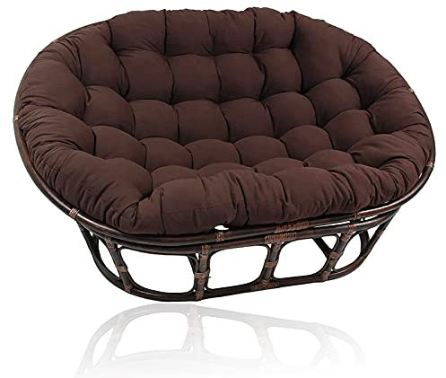 Papasansessel Kissen, Doppeltes Papasan Stuhlkissen, Doppeltes Wasserdichtes Papasan Sitzkissen, Papasan Patio Stuhlkissen, Outdoor Ei-Sitzkissen, Ohne Korbstuhl,Coffee Color,170 * 120cm