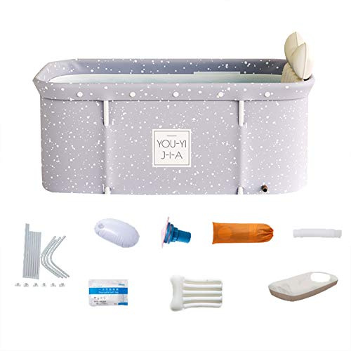 OUCRIY Tragbare Faltbare Badewanne, 120x55x50cm, PVC, 205L, Rechteckig, Ideal für heißes Bad & Eisbad