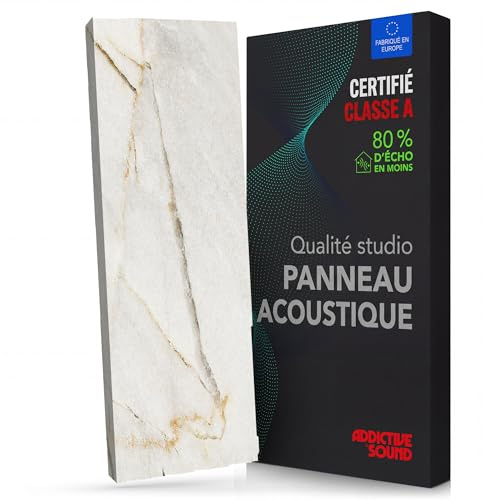Addictive Sound Tableau Acoustique – Panneau Absorbant Mural en Laine Acoustique – Classe A – Impression Haute Qualité – Panneau Acoustique Décoratif Made in EU – 148×50×6 cm - Marble 2