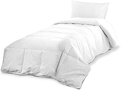 BIANCHERIAWEB Piumone Letto Invernale 150x200cm, Piumino Letto Singolo, Imbottitura Anallergica, Colore Bianco, Lavabile in Lavatrice