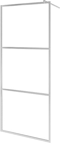 Paroi de douche pour douche à l'italienne avec verre trempé transparent 90 x 195 cm