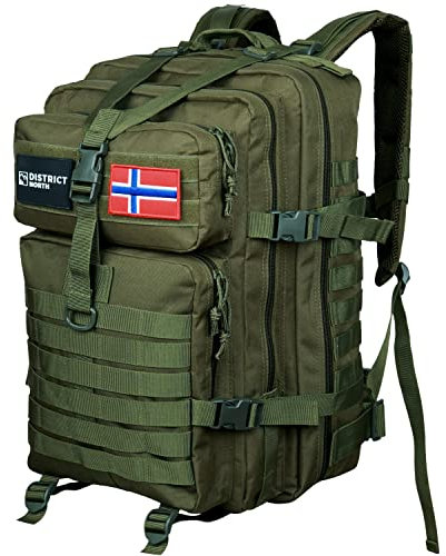 District North Taktischer Rucksack 45l My Fellow - Das 900D-Original - Mittelgroßer Outdoor Rucksack Wanderrucksack Militär Rucksack (Oliv Mk.II Norwegen)