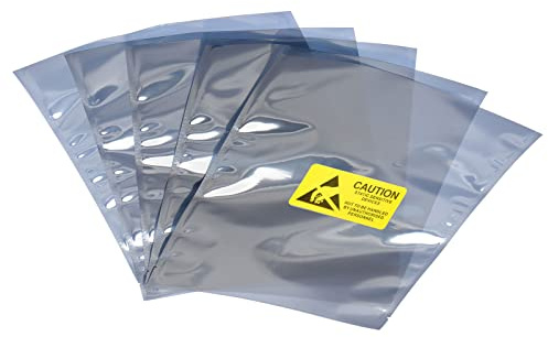 Rebower Borsa Antistatica ESD Schermatura Borse Riutilizzabili con Etichette, [per Dispositivo Elettronico GPU Disco Rigido SSD HDD Scheda Madre ] - 8x12Pollici/25pz