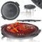 Plancha para horno de cohetes, plancha de hierro fundido para horno holandés, cohete, estufa de leña, camping, camping, barbacoa, fácil de limpiar, para carne y pequeñas piezas de barbacoa
