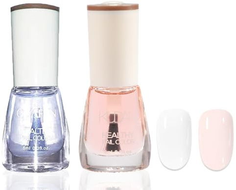Base Coat Nail Varnish - Quick Dry, Long Lasting Nude Shade - Oil Based Natural Polish, No UV Required for DIY Home Manicure and French Manicure Use