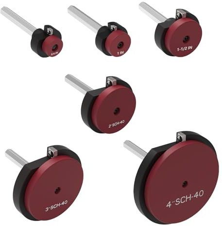 6Pcs PVC Pipe Reamer Kit with 3/4inch,1inch,1-1/2inch,2inch, 3inch, 4inch Head Aluminum, PVC Fitting Saver for SCH40 PVC, ABS PVC Pipe Reamer Plumbing Tools