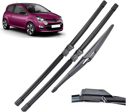 ZLxsmy Auto-Scheibenwischer-Set für Renault Twingo 2 BJ 2007-2014,Vorne + Hinten Wischer Klingen,Das Material ist langlebig und die Fenster sind sauber