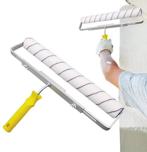 Großer Farbroller, Deckenfarbroller ohne Tropfset - Stabiler Deckenfarbroller mit Rahmen | Bodenroller, breiter und leichter Farbroller für Innen- und Außenbereiche, Böden und Decken
