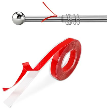 4m Cinta para Barra de Cortina, Cinta Deslizante para Cortinas Suave y Silenciosa Curtain Glide Tape Superficie Dura para Deslizar Cortinas y Anillos de Cortina de Forma Suave y Silenciosa