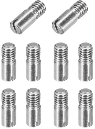 IPNSDON 10 pezzi 304 M6 x 16 mm in acciaio inox con scanalatura maschio dritto perni filettati, filettati, per il posizionamento di mobili e armadi