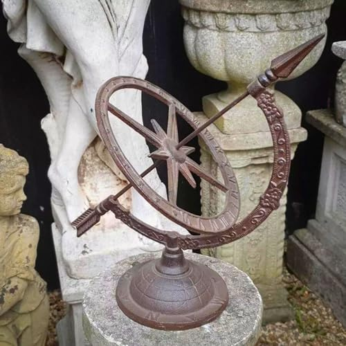 Grande armillaire en fonte | Sculpture décorative en métal antique pour la maison et le jardin
