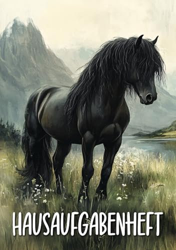 Hausaufgabenheft Pferd: Schulplaner 2024/2025 mit Stundenplänen in DIN A5 für Grundschule oder Gymnasium mit Friesenpferd Design für Jungen & Mädchen