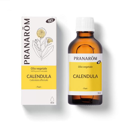 Pranarôm Olio di Calendula Bio 50 ml | Lenisce pelle sensibile e reattiva, ideale anche per i più piccoli. Ricco di fitosteroli e carotenoidi.