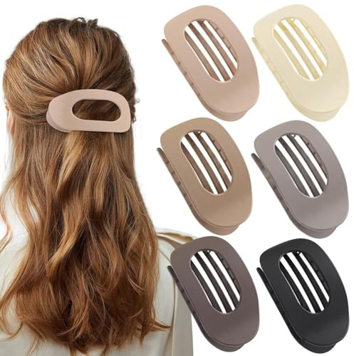 6 fermagli per capelli piatti da donna, opachi, resistenti, per capelli sottili, spessi, accessori per capelli per donne e ragazze (glassa)