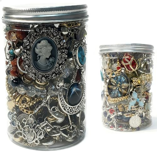 gudong Mystery Jewelry Schmuckdosen-Set, 40–45 Stück, Vintage-Schmuckschatulle, Überraschungsbox für Frauen, Vintage-Hippie-Boho-Stil, Ringe, Halsketten, Armbänder, Ohrringe, Haarspangen-Set