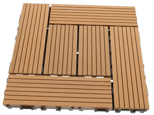 Alipis Terrassenfliesen Aus Holzähnlichem Kunststoff Für Außenbereich Ineinander Greifende Bodenfliesen Für Terrasse Veranda Garten Wetterfest Und Pflegeleicht