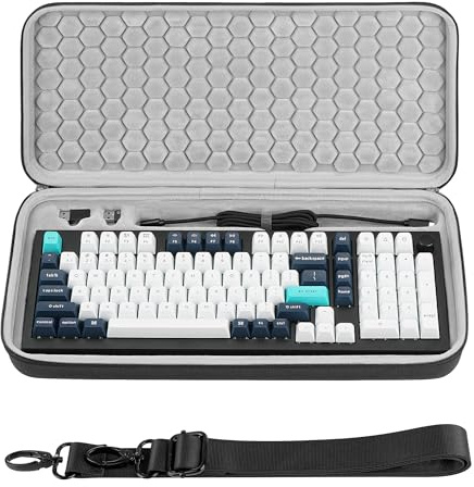 Geekria Funda rígida para Teclado 96%, Bolsa de Transporte, Compatible con Logitech Alto Keys K98M, Keychron Q5 Pro, EPOMAKER Galaxy100/TH99, Aula F99 Pro, RK S98