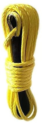 Cuerda de Remolque, Cable de cabrestante de remolque de 15m y 6mm, fibra sintética de cuerda de 5500lbs/7000lbs/7700lbs for ATV UTV SUV 4X4 4WD(6mm 15M yellow)