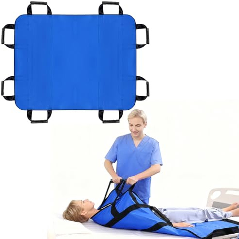 Youyijia Transferboard für Patientenlifter 120x100 cm Patiententransferbrett mit 8 Griffen für ältere&bettlägerige Patienten - Wiederverwendbares & waschbares Gleittuch und Gleitlaken für Betttransfer
