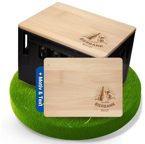 Personalisierte Sitzauflage Holz - 2in1 Hocker & Schneidebrett zum Vatertag