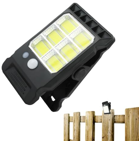 Luci con Clip per Esterni,Sensore Intelligente di Sicurezza per Lume da Ombrellone | Lampada da Parete con 3 Modalità per Decorazione | per Recinto Cancello Sentiero Garage Cortile Ombrellone Patio Ca