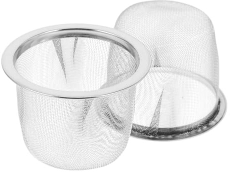 Cesta Infusora de Té de Acero Inoxidable, 2 Piezas para Hojas Sueltas | Filtro de Repuesto para Tetera y Hervidor, Separa Hojas Eficacia, Uso en Casa u Oficina, Color Plata
