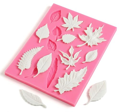Leaf Silicone Molds, Leaf Shape Silicone Molds, 3D Unique Chocolate Candy Jello Biscuit Dessert Mold for Cake Decoration Cupcake Topper Chocolate Polymer Clay Paste