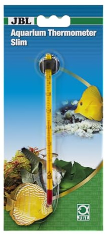 JBL Aquarien-Thermometer Premium 6140700, Schlankes Glas-Präzisionsthermometer, Inkl. Saughalter