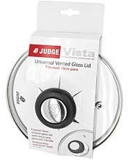 Judge Vista Spare Saucepan Lid, Replacement Glass Lid for most 12cm Pans, Oven Safe, Dishwasher Safe