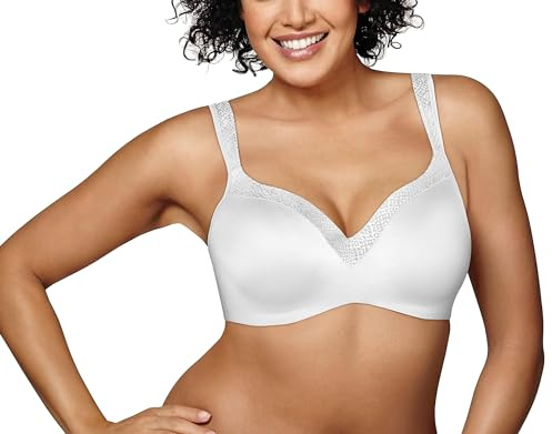 Playtex Women's Secrets Coverage Underwire, Balconette T-Shirt Bra for Full Figures, Opaque, White, 40D