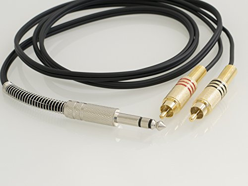 MPE - Cavo adattatore Made in Italy con 1 jack stereo D. 6,3mm e 2 RCA maschio mod: A5-1,5 metri