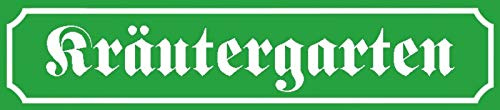Schatzmix Blechschild Straßenschild Kräutergarten grünes Metallschild 46x10cm tin Sign