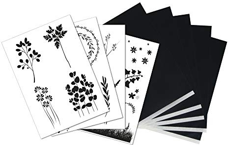 Rayher 67290000 5x DIN A4 Transferpapier mit Vorlagen Pflanzen, zum Übertragen von Motiven