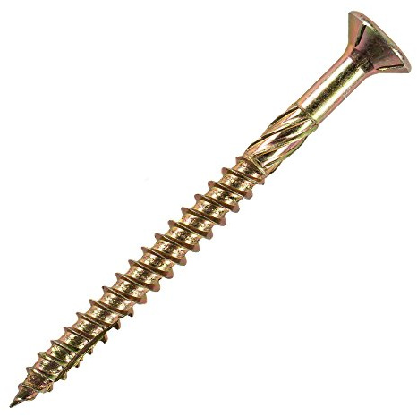 Vis à tête fraisée STIER pour panneaux de particules, 100 pièces, 5x90, acier galvanisé, chromatées, pointe auto-taraudeuse, jaune, filetage partiel, technologie de tête fraisée 100 pièces